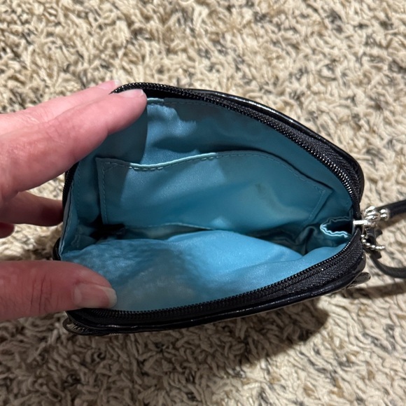 Coach Gray and Black Wristlet with Coach Logo Pattern - Picture 4 of 6